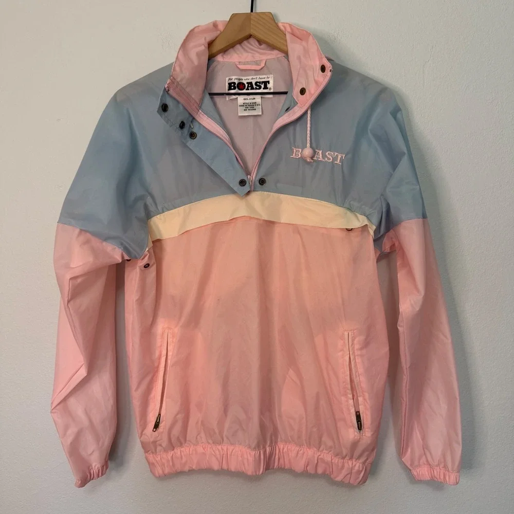 Vintage Boast - 80's 90's‎ Colorblock Windbreaker Convertible Fanny Pack Sz M